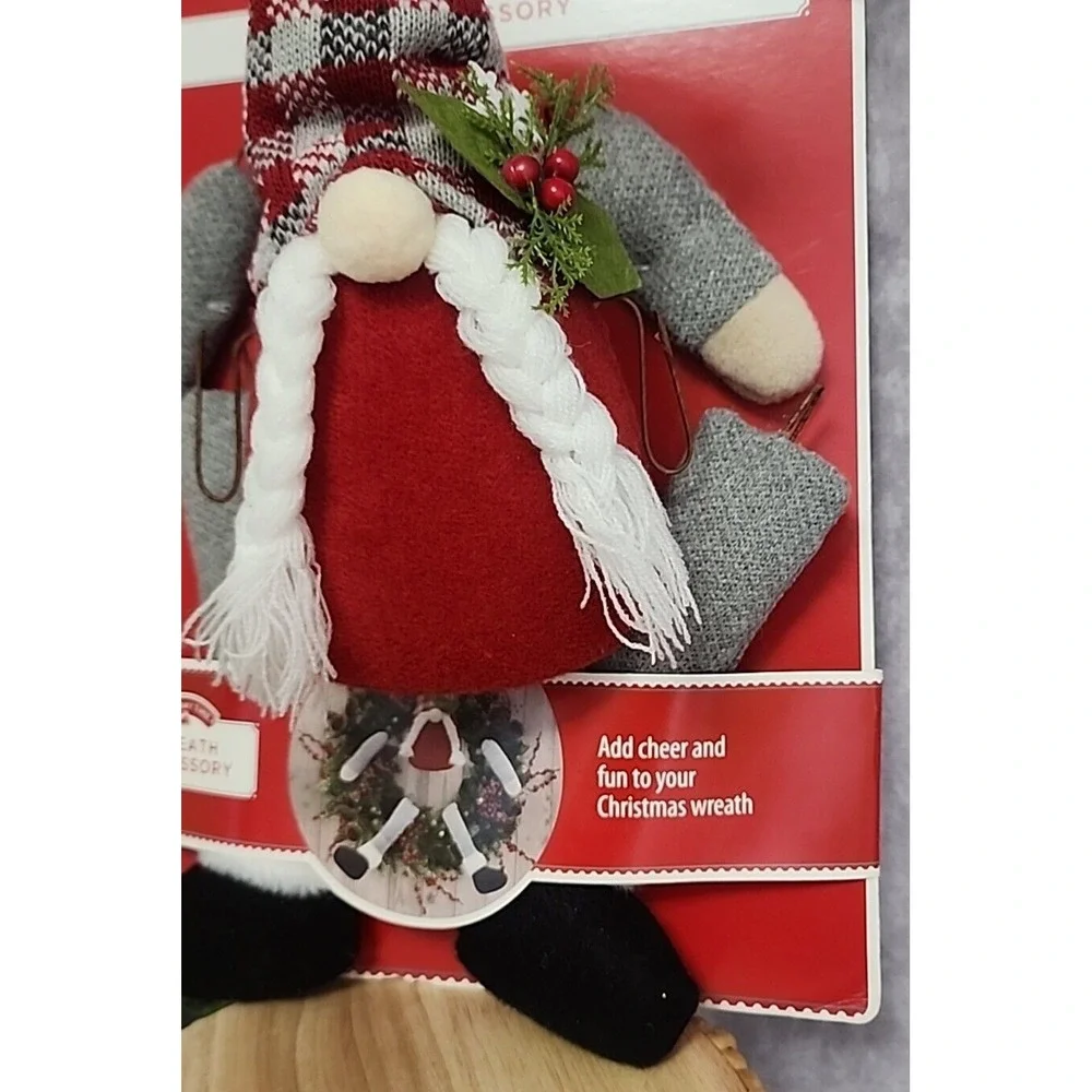 Christmas Gnome Wreath Accessories Tree Decor Body Legs Arms Grey White Red 5 Pc